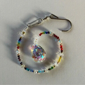 ✨ Handmade rainbow crystal suncatcher w crystal prism 🌈🌞 Window or Car decor